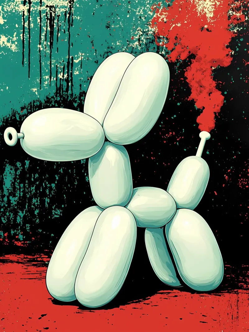 Ballon-Hund - Pop Art Forex-Platte von ColorCrash Gallery