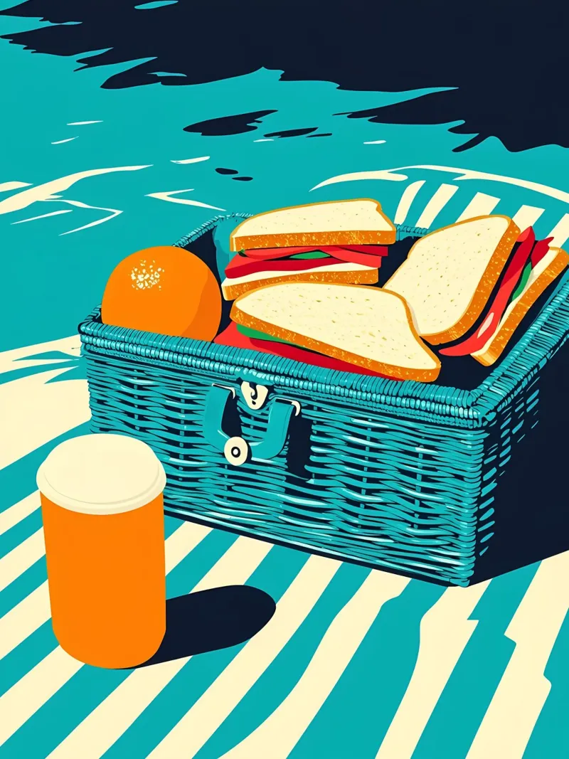 Cestino da picnic - Pop Art poster con telaio in alluminio da ColorCrash Gallery