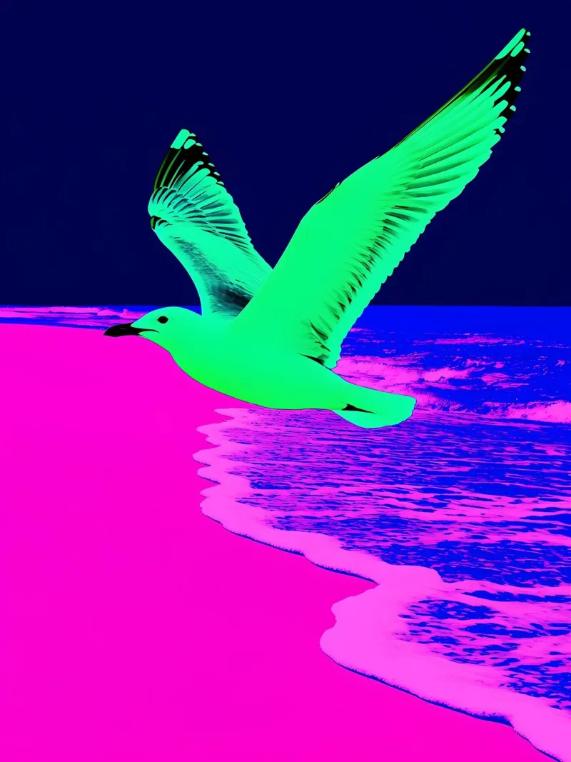Gabbiano - Pop Art pellicola backlit da ColorCrash Gallery