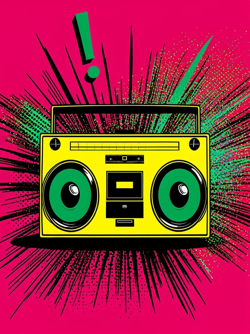 Boombox - Pop Art pellicola backlit da ColorCrash Gallery