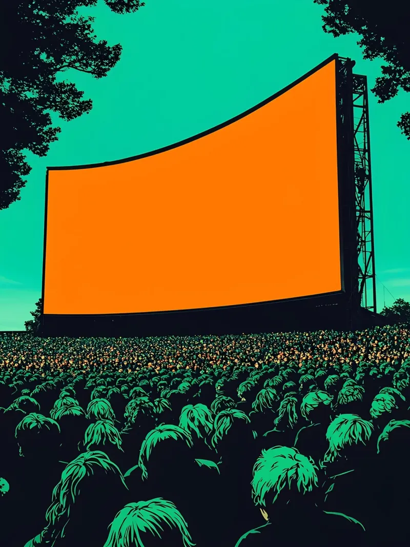 Concerto all'aperto - Pop Art poster con telaio in alluminio da ColorCrash Gallery