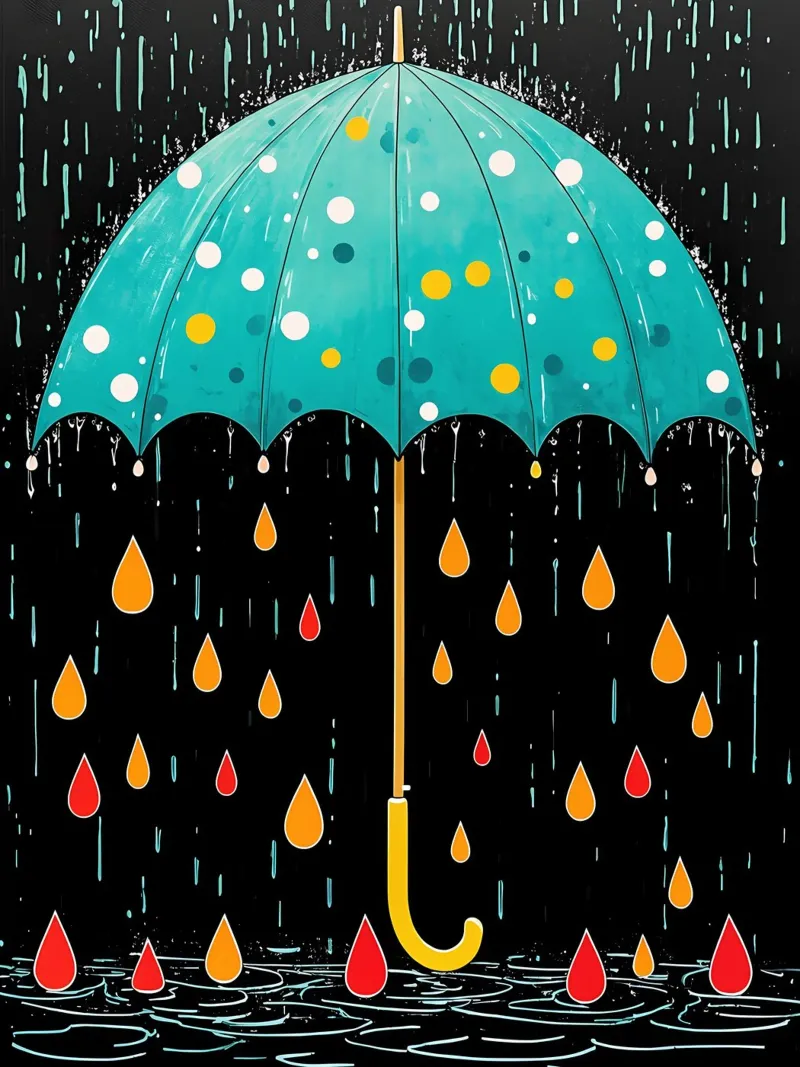 Paraplu - Pop Art canvas met Baklijst van ColorCrash Gallery