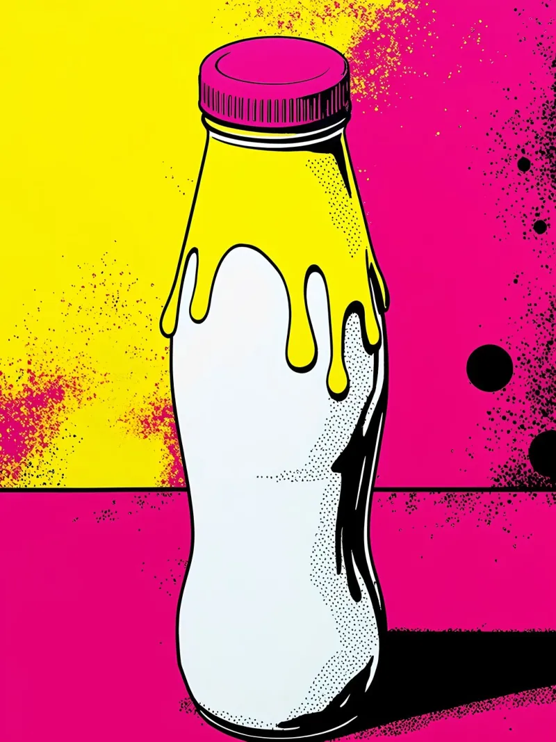 Bottiglia di latte - Pop Art pellicola backlit da ColorCrash Gallery