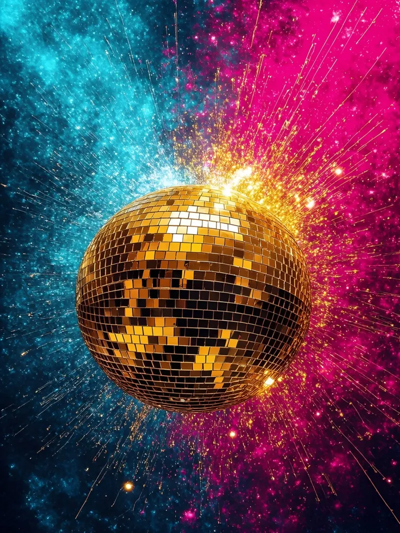 Palla da discoteca scintillante - Pop Art pellicola backlit da ColorCrash Gallery