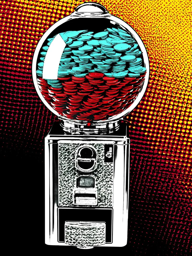 Macchina delle gomme - Pop Art pellicola backlit da ColorCrash Gallery