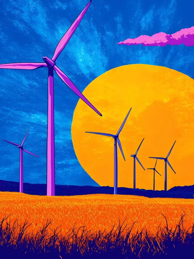 Turbine eoliche - Pop Art pellicola backlit da ColorCrash Gallery
