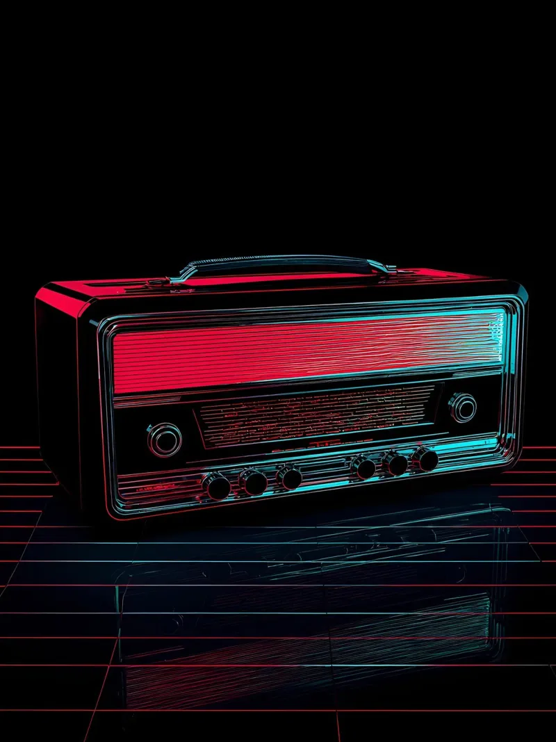 Radio d'epoca - Pop Art pellicola backlit da ColorCrash Gallery