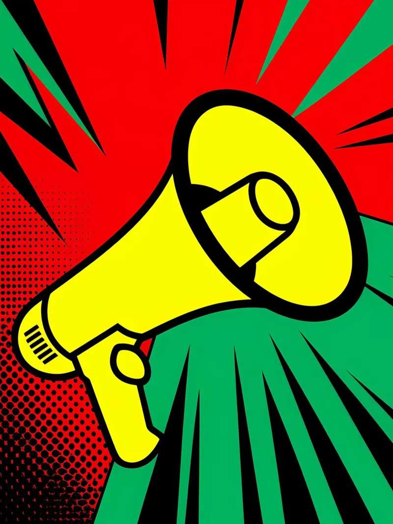Mega Phone - Pop Art pellicola backlit da ColorCrash Gallery