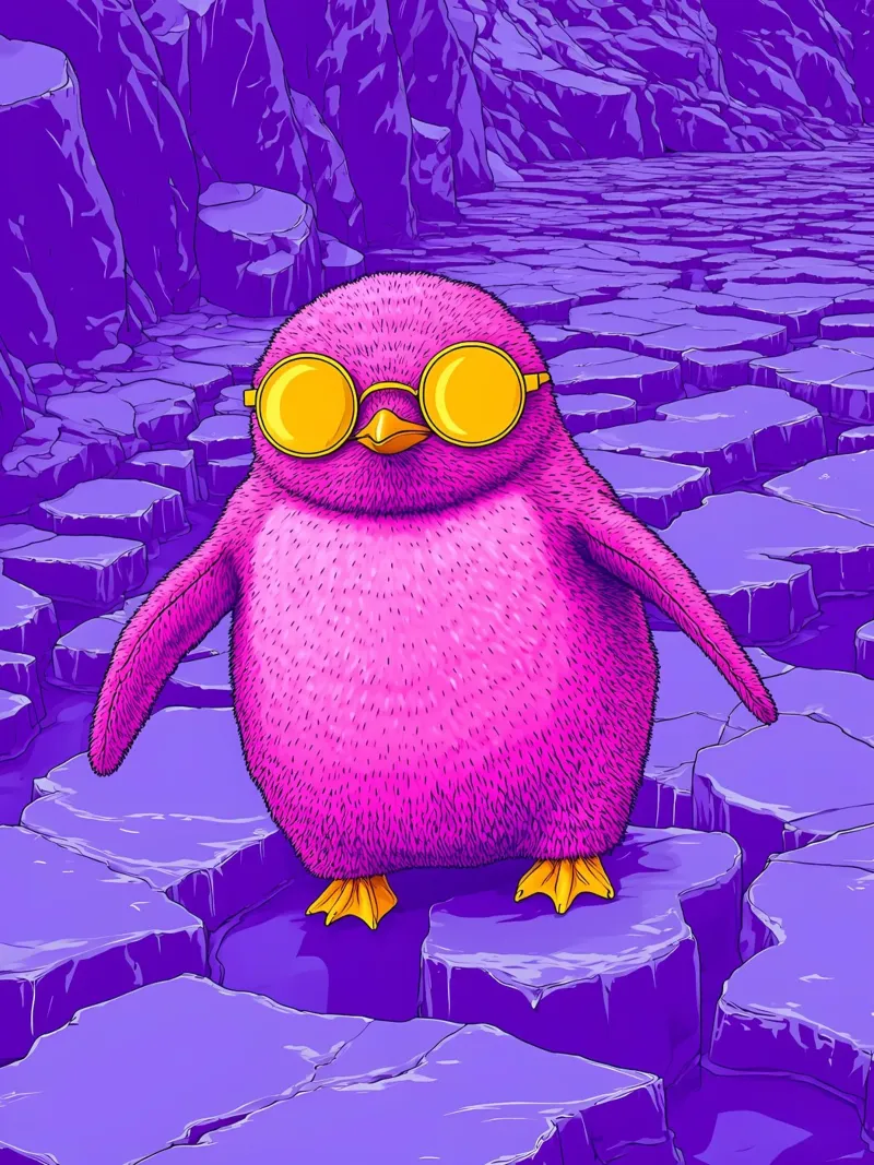 Pinguino con gli occhiali - Pop Art tela con Cornice a cassetta da ColorCrash Gallery