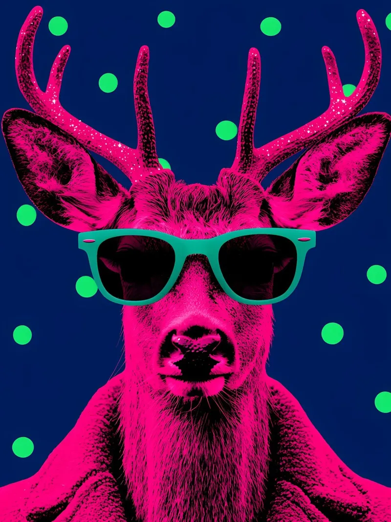 Cervo con occhiali da sole - Pop Art pellicola backlit da ColorCrash Gallery