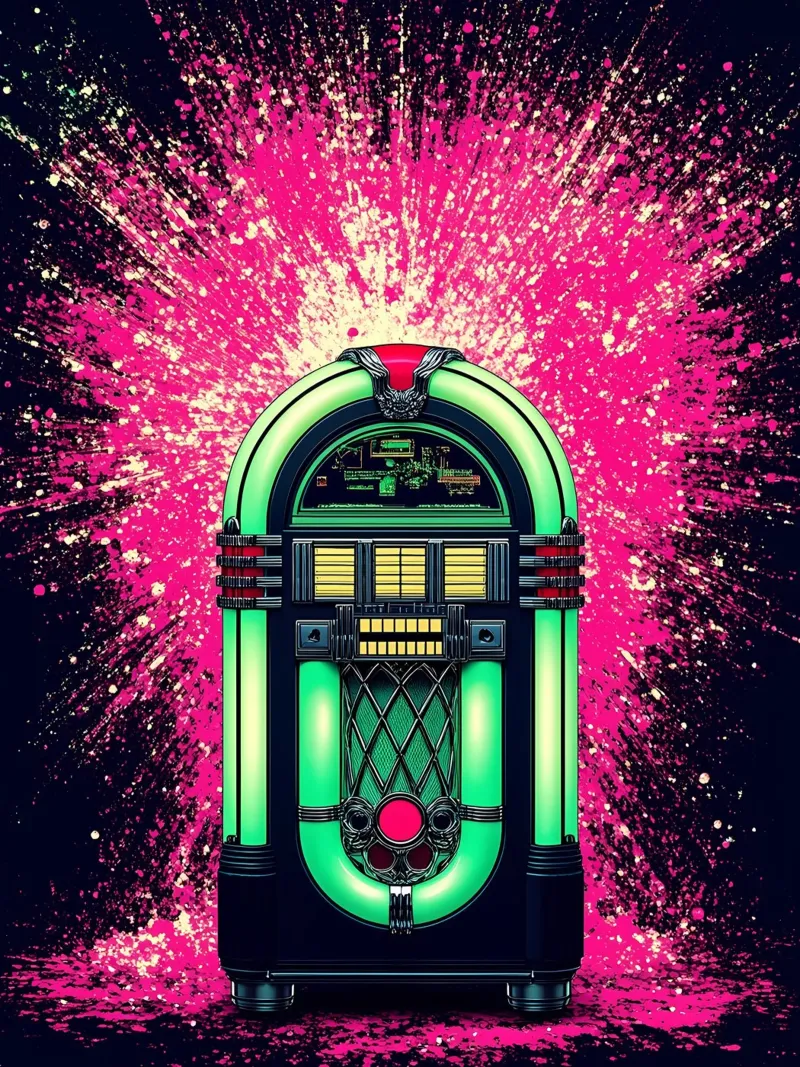 Jukebox retrò - Pop Art pellicola backlit da ColorCrash Gallery