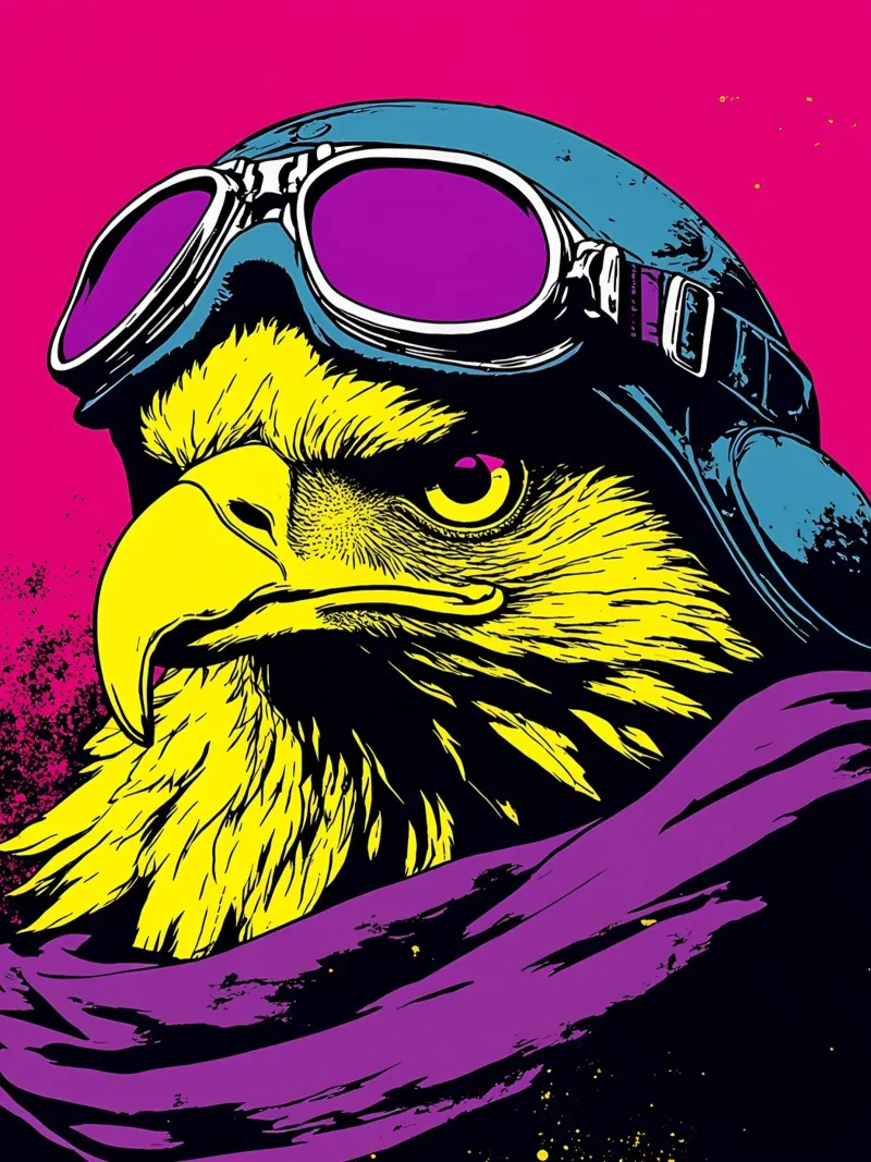 Aquila in occhiali - Pop Art pellicola backlit da ColorCrash Gallery