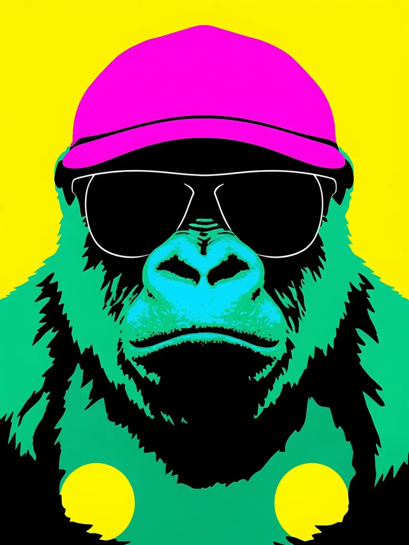 Gorilla con gli occhiali - Pop Art plexiglass da ColorCrash Gallery