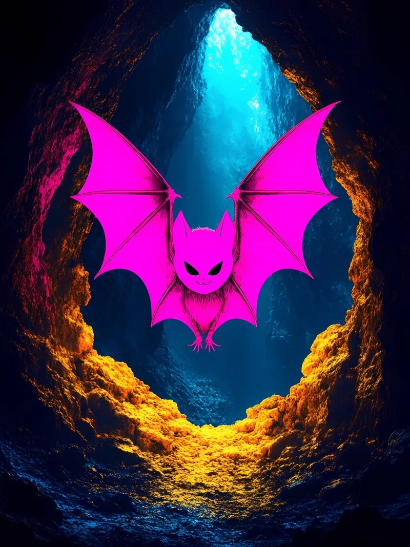 Pipistrello nella grotta - Pop Art pellicola backlit da ColorCrash Gallery