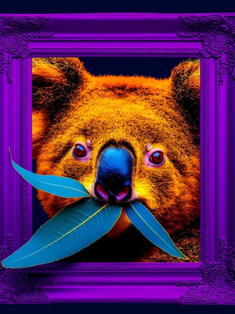 Koala in cornice - Pop Art pellicola backlit da ColorCrash Gallery