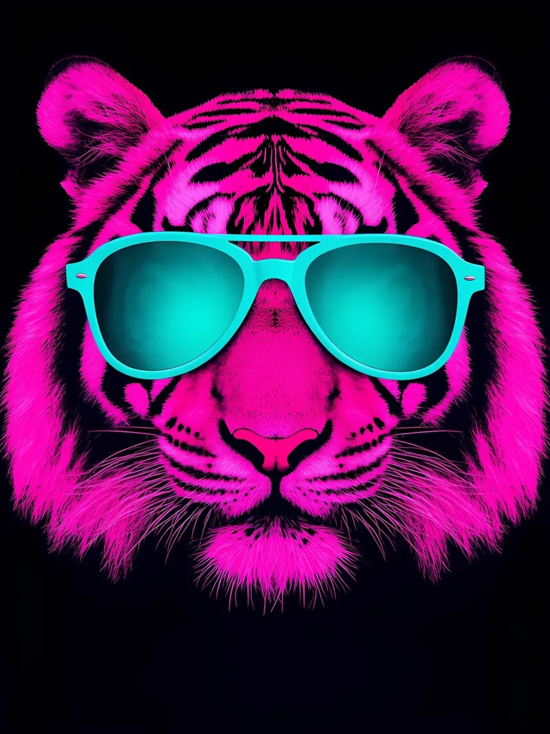 Tigre con occhiali da sole - Pop Art pellicola backlit da ColorCrash Gallery