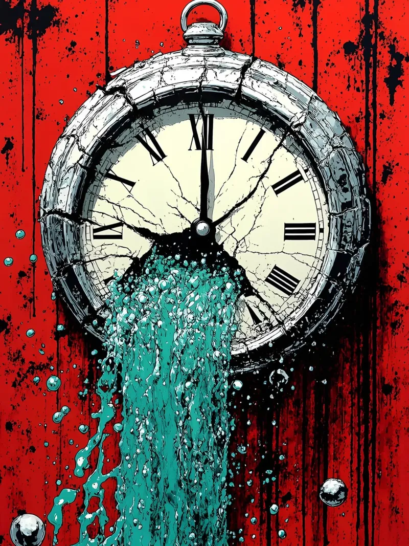 Acqua proveniente dall'orologio - Pop Art pellicola backlit da ColorCrash Gallery