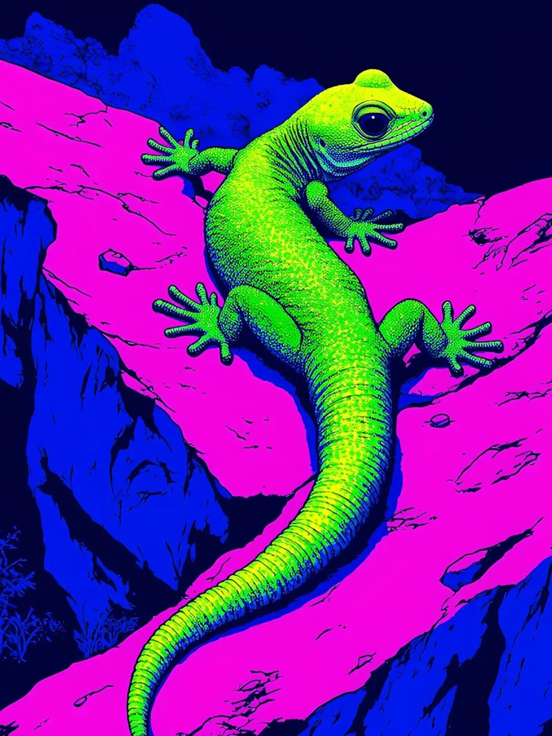 Lucertola - Pop Art pellicola backlit da ColorCrash Gallery