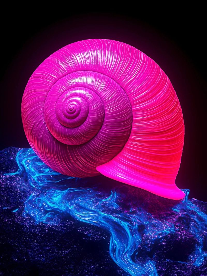 Guscio di lumaca - Pop Art alluminio dibond da ColorCrash Gallery