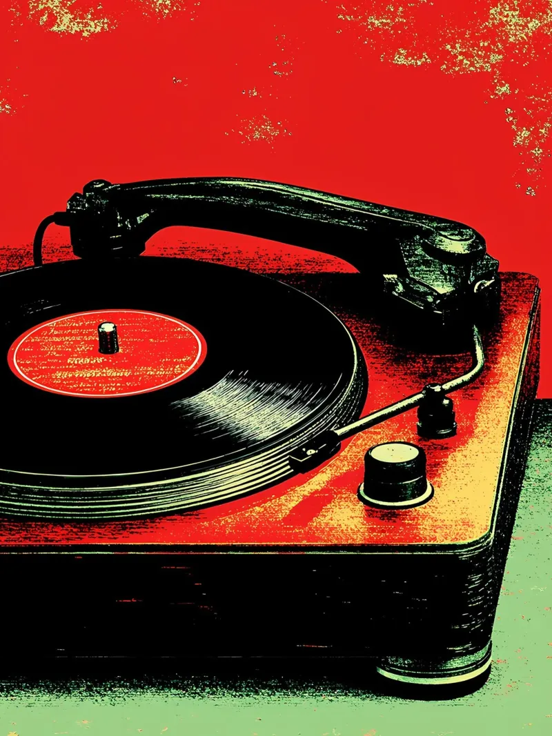 Disco in vinile retrò - Pop Art pellicola backlit da ColorCrash Gallery