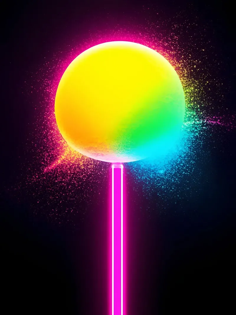 Lecca-lecca al neon - Pop Art pellicola backlit da ColorCrash Gallery