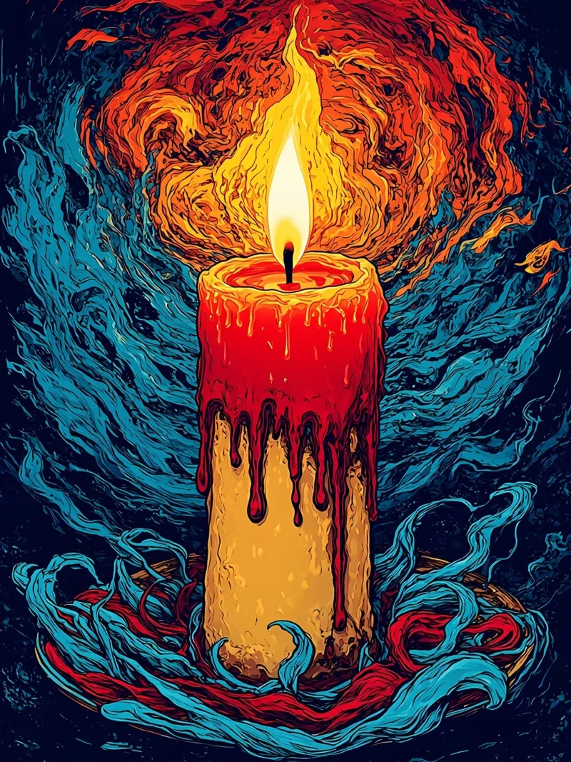 Fiamme di candela - Pop Art pellicola backlit da ColorCrash Gallery