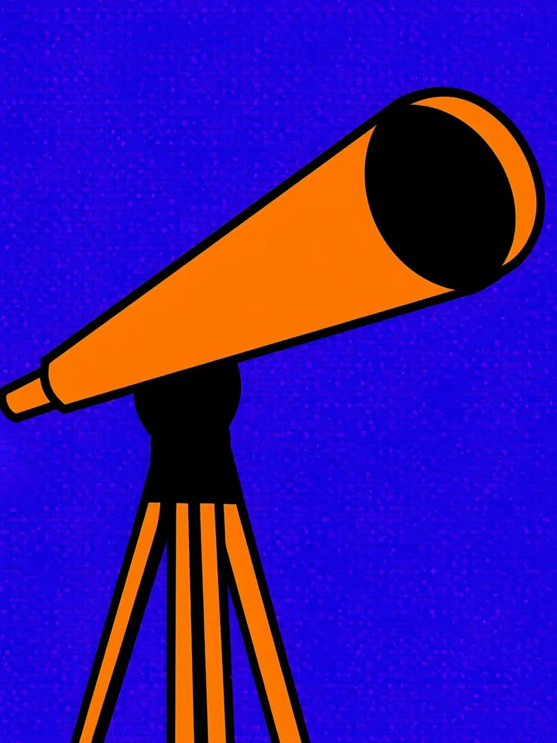 Telescopio su treppiede - Pop Art pellicola backlit da ColorCrash Gallery
