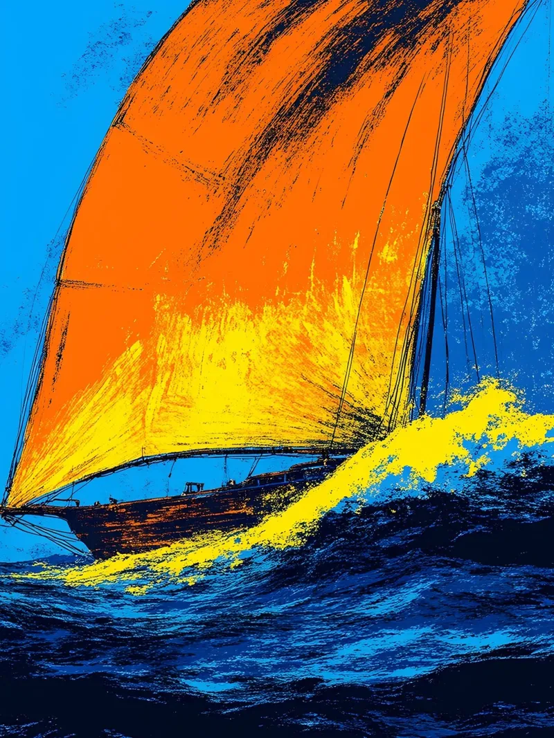 Barca a vela - Pop Art pellicola backlit da ColorCrash Gallery