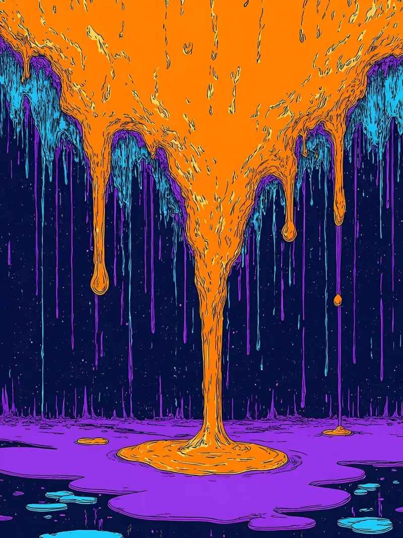 Lava che si scioglie - Pop Art pellicola backlit da ColorCrash Gallery