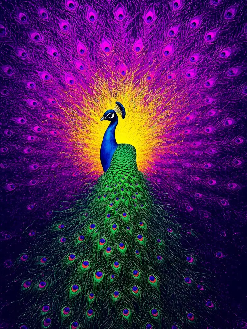 Pavone - Pop Art pellicola backlit da ColorCrash Gallery