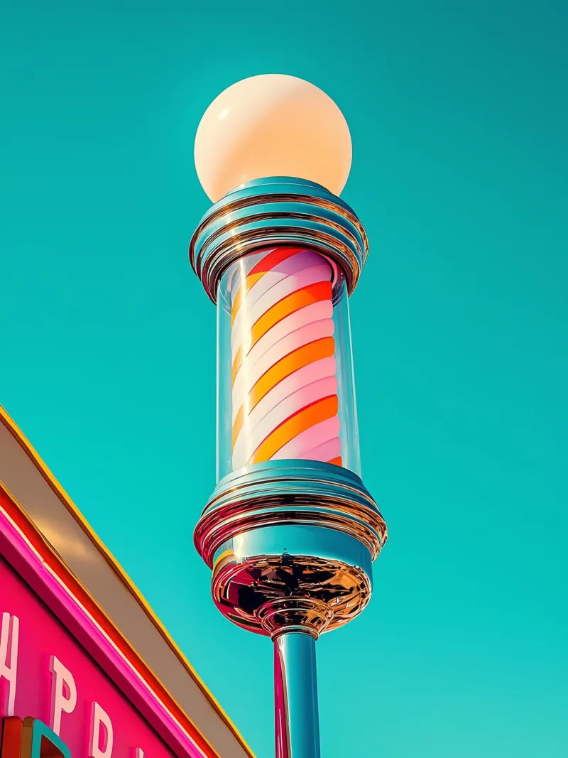 Polo del barbiere - Pop Art pannello forex da ColorCrash Gallery