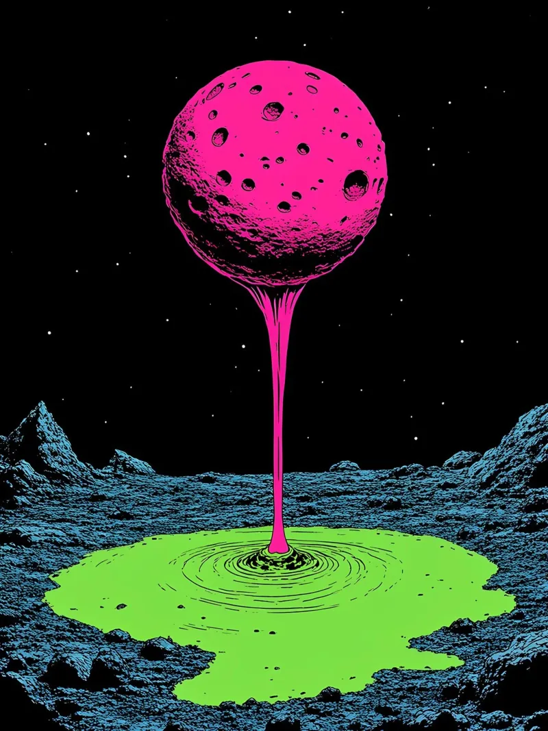 Luna che si scioglie - Pop Art pannello forex da ColorCrash Gallery