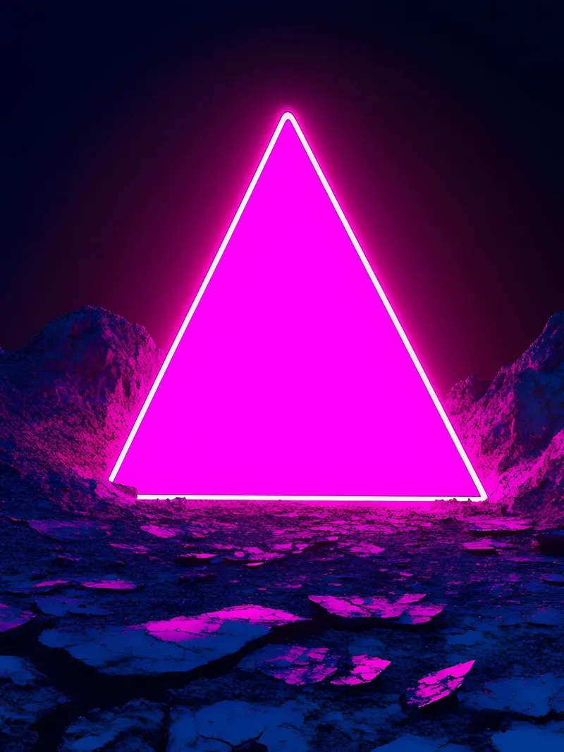 Triangolo al neon - Pop Art pellicola backlit da ColorCrash Gallery