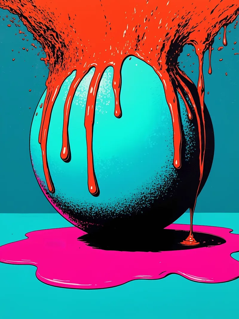 Sfera gocciolante - Pop Art pellicola backlit da ColorCrash Gallery