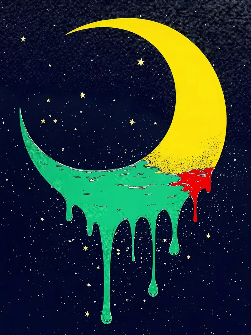 Luna creciente en fusión - Pop Art hahnemühle de ColorCrash Gallery