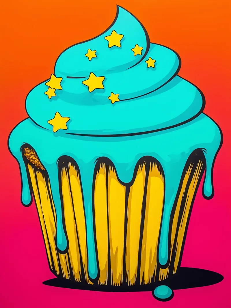 Cupcake - Pop Art pellicola backlit da ColorCrash Gallery