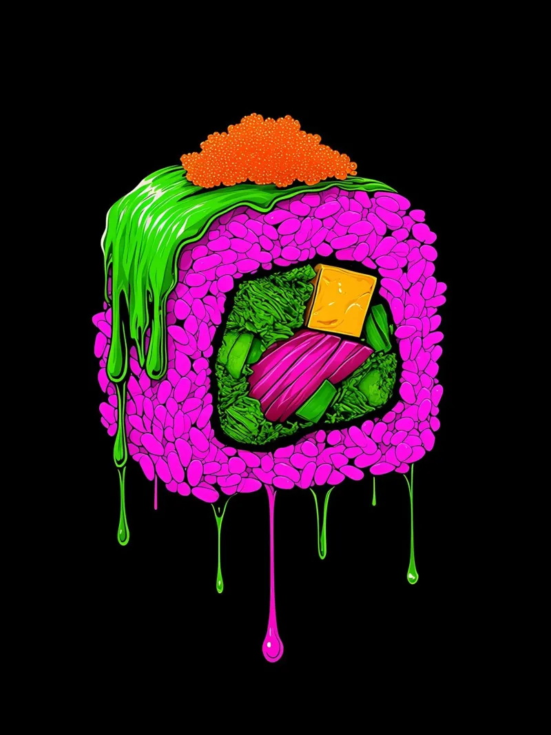 Sushi - Pop Art pellicola backlit da ColorCrash Gallery