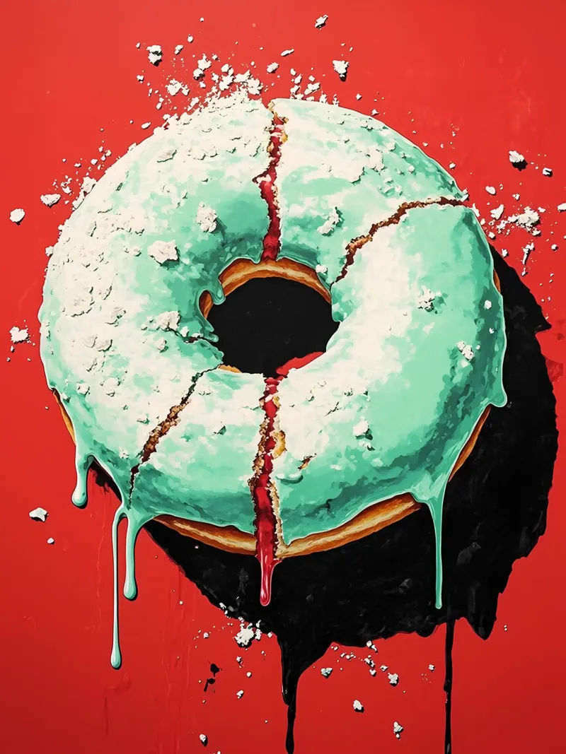 Ciambella - Pop Art poster con telaio in alluminio da ColorCrash Gallery
