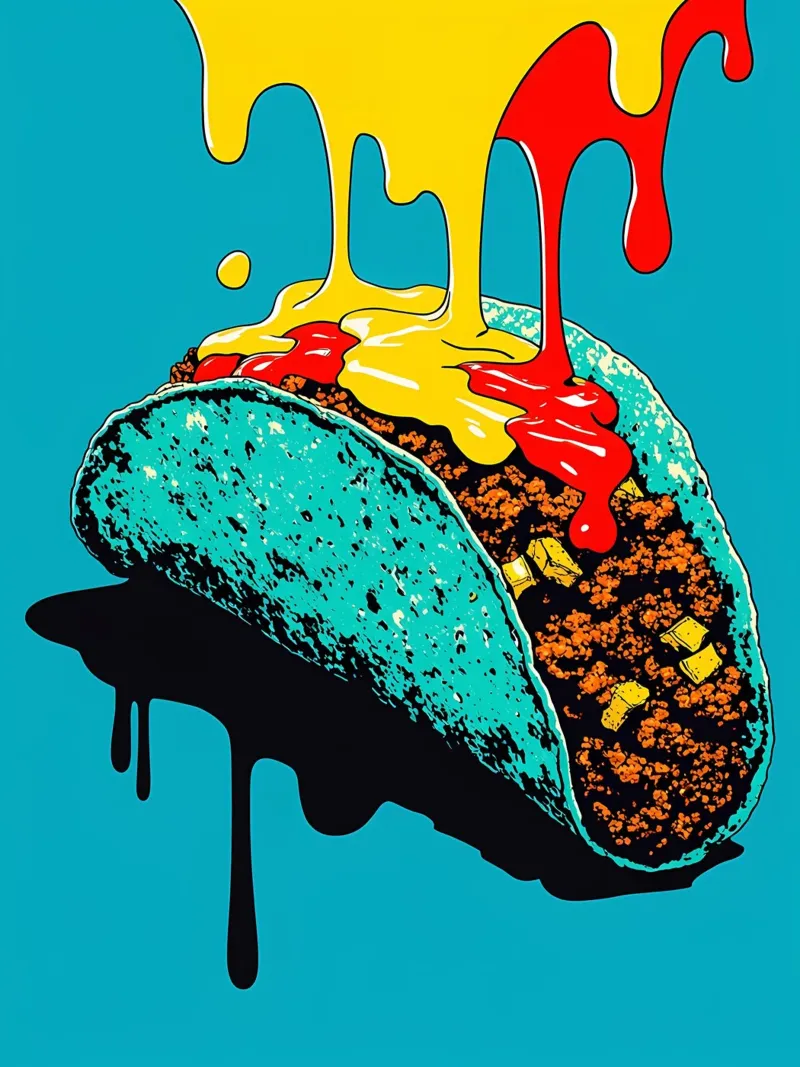 Taco - Pop Art pellicola backlit da ColorCrash Gallery