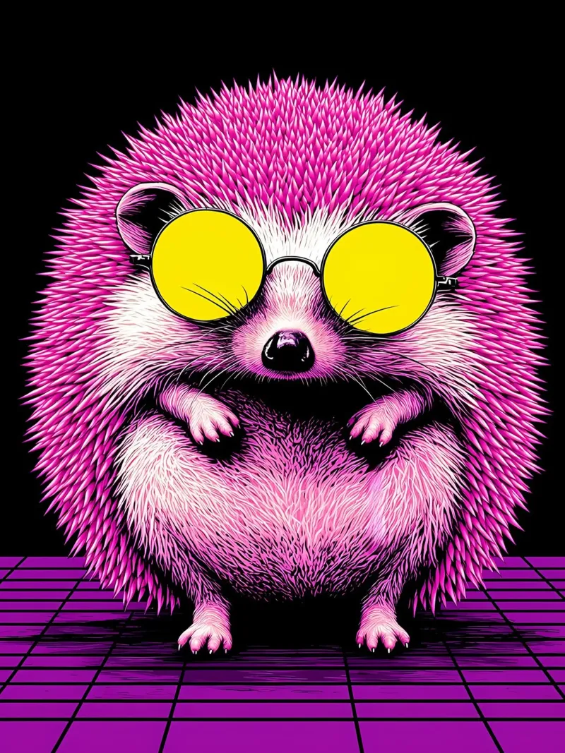 Riccio con gli occhiali - Pop Art pellicola backlit da ColorCrash Gallery
