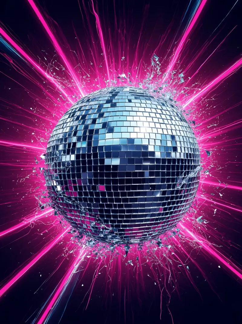 Disco Ball - Pop Art poster con telaio in plastica da ColorCrash Gallery