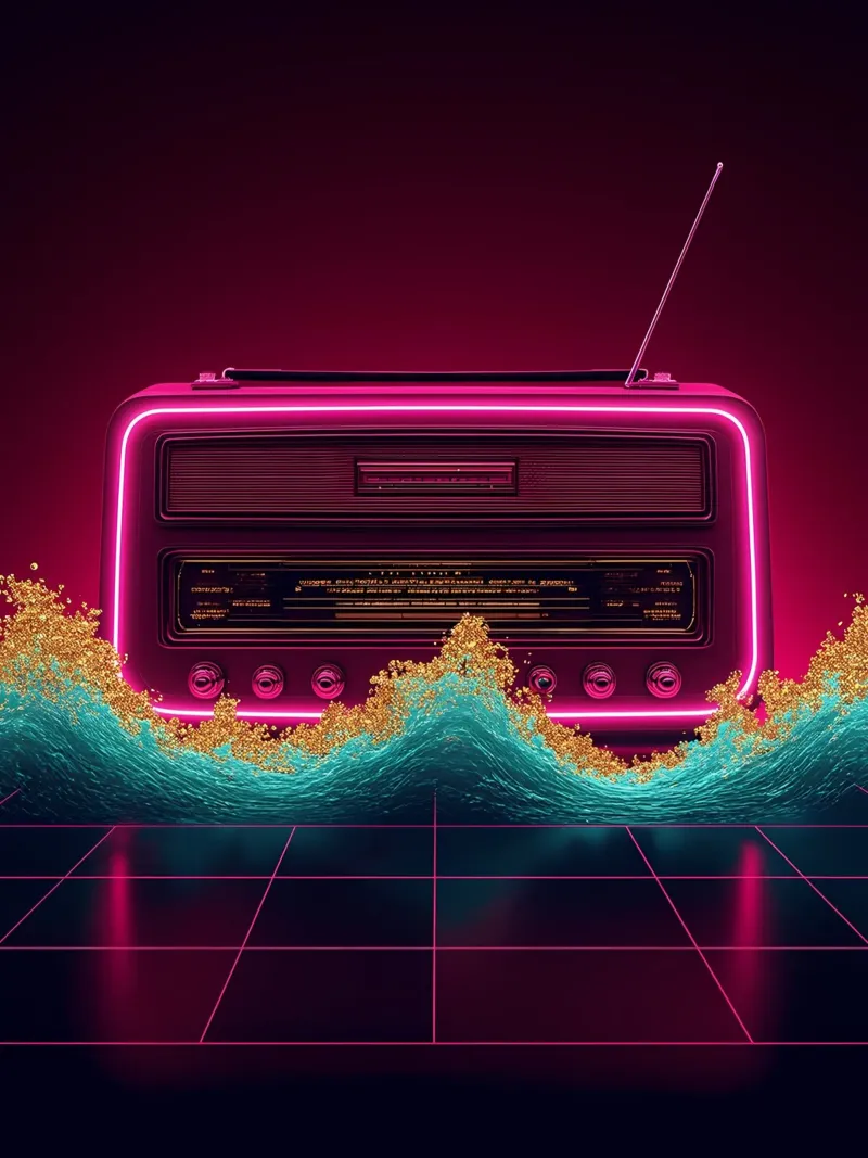 Radio retrò - Pop Art pellicola backlit da ColorCrash Gallery