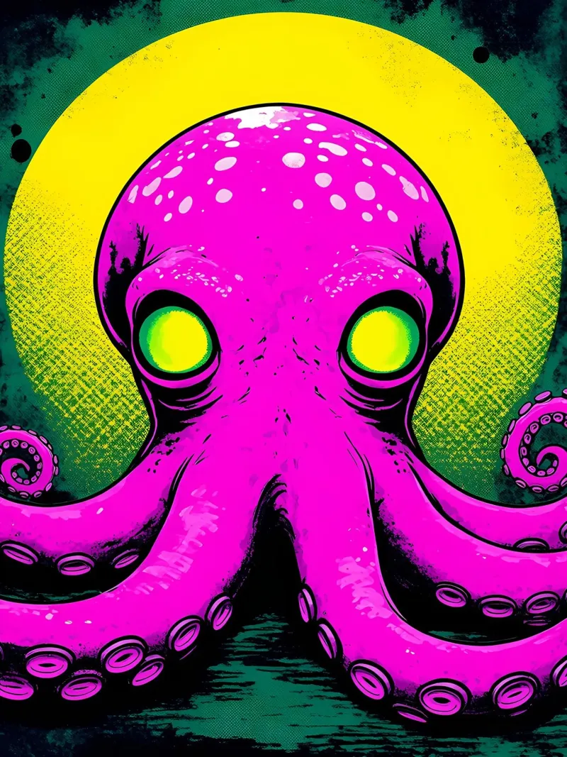 Octopus - Pop Art hahnemühle by ColorCrash Gallery