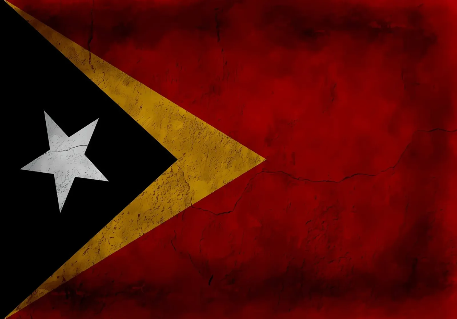 Bandiera d'epoca di Timor Est tela con Cornice a cassetta da Joshua A Holmes