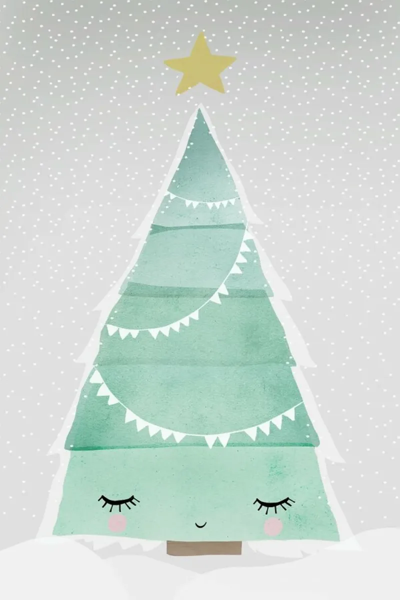 Oh Christmas Tree poster avec cadre en aluminium de treechild