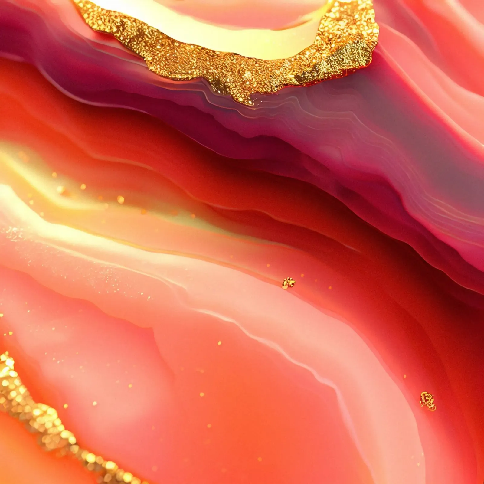 Agata rosa caldo e arancione poster con telaio in legno da Gemstone Textures