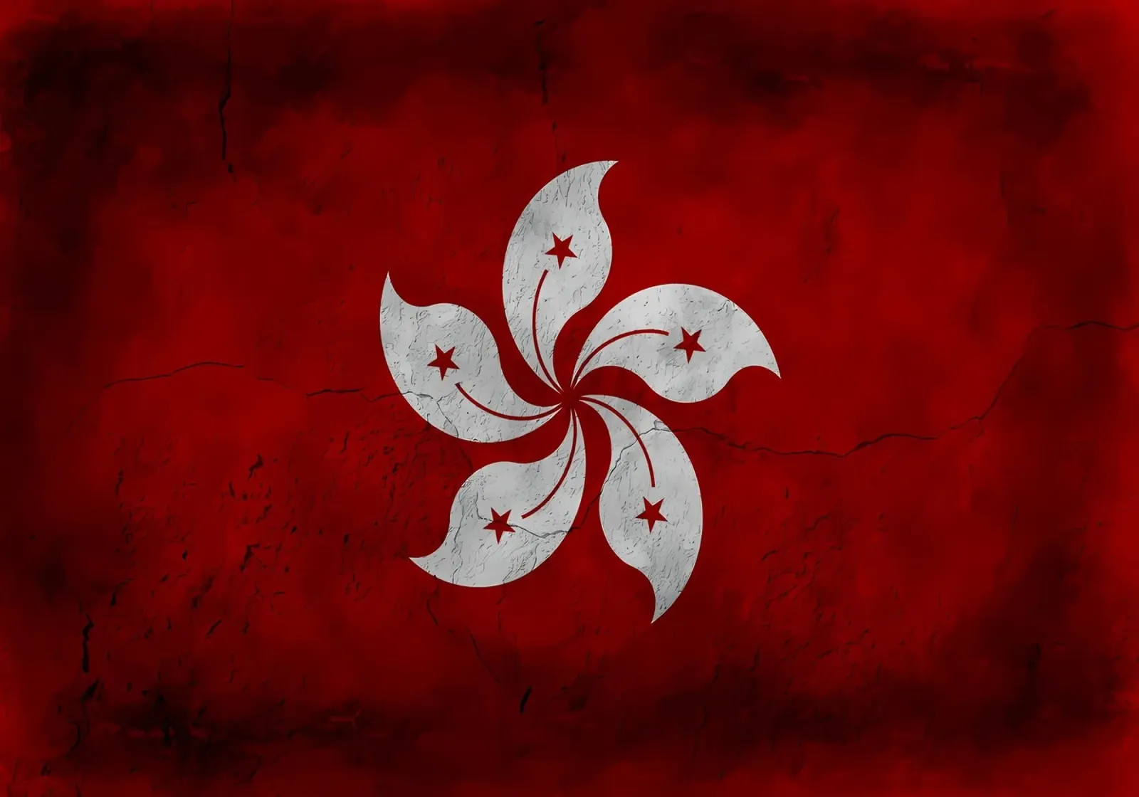 Bandiera vintage di Hong Kong alluminio dibond da Joshua A Holmes