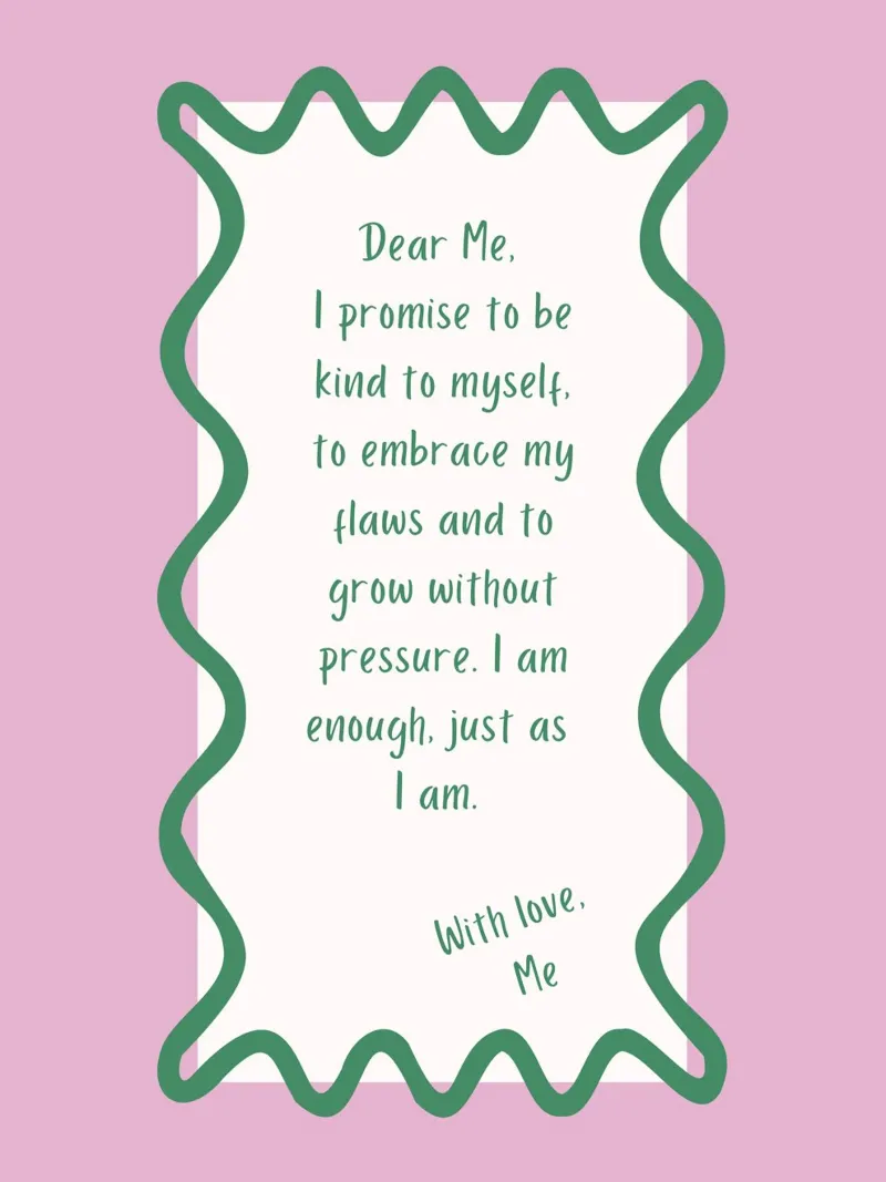 Dear Me Selbstliebe Typografie Text modern poster con telaio in legno da HummelBär