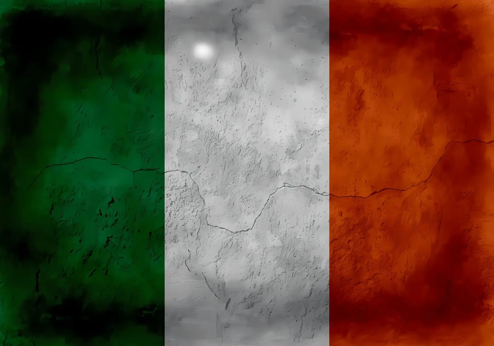 Bandiera d'epoca dell'Irlanda tela con Cornice a cassetta da Joshua A Holmes