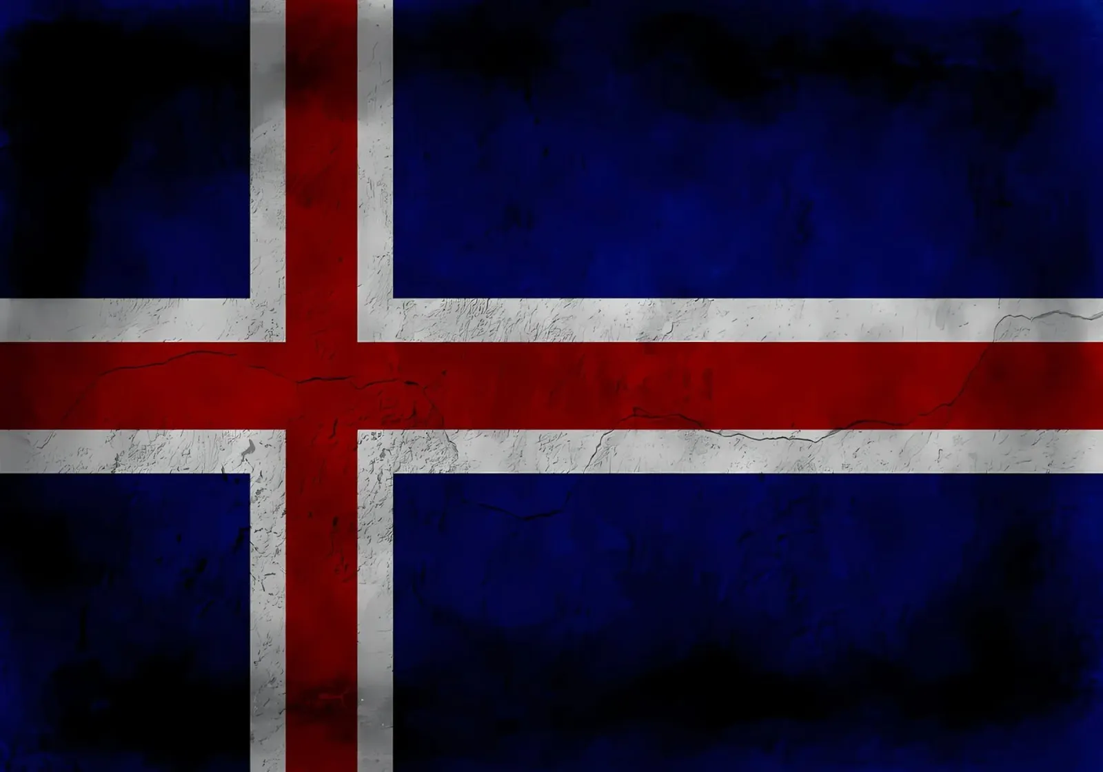 IJslandse vlag canvas met Baklijst van Joshua A Holmes